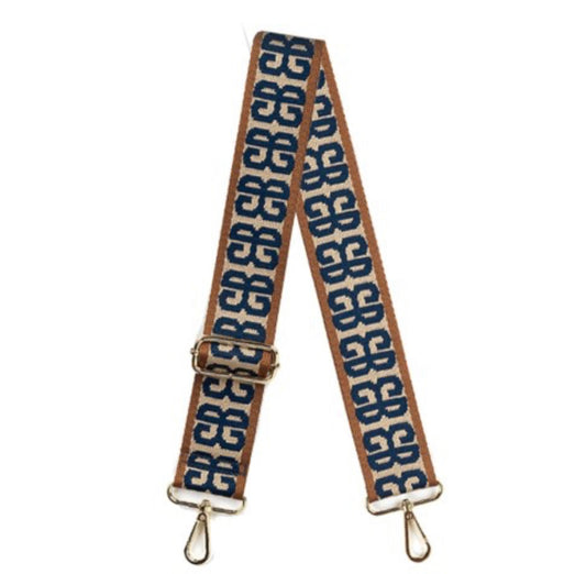 Navy/Camel Vivian Crossbody Strap