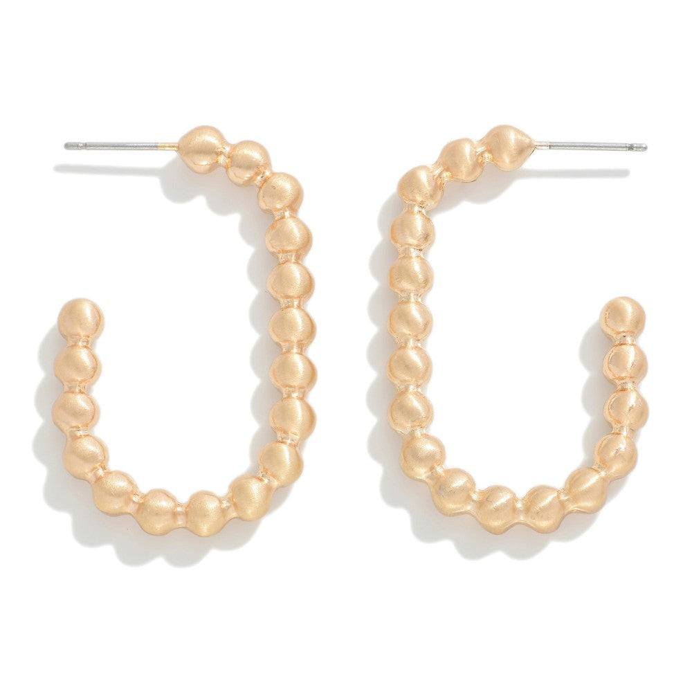 Rice Bead Rectangle Hoops