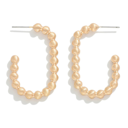 Rice Bead Rectangle Hoops