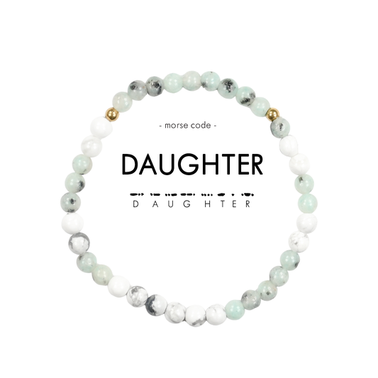 MINI Morse Code Bracelet | Daughter - Jasper & Howlite