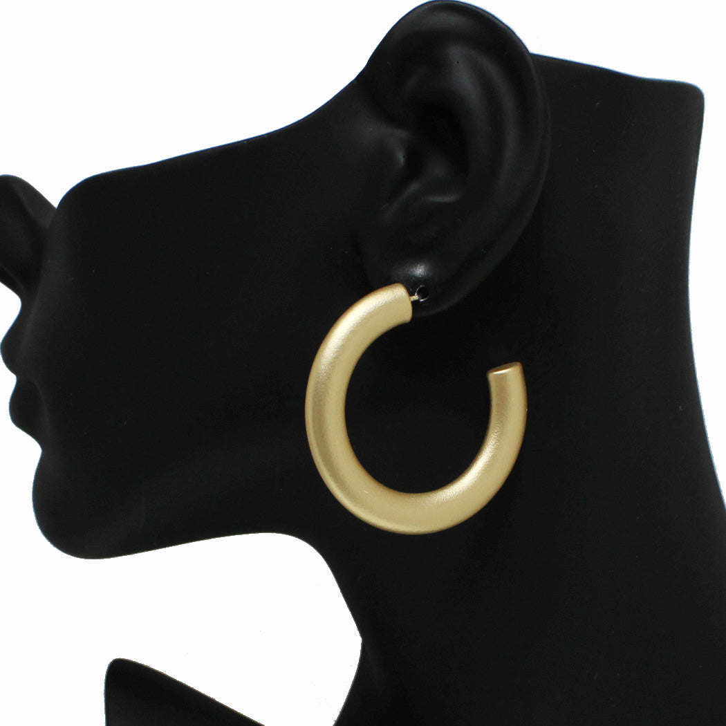 Wide Hoop - Matte Gold