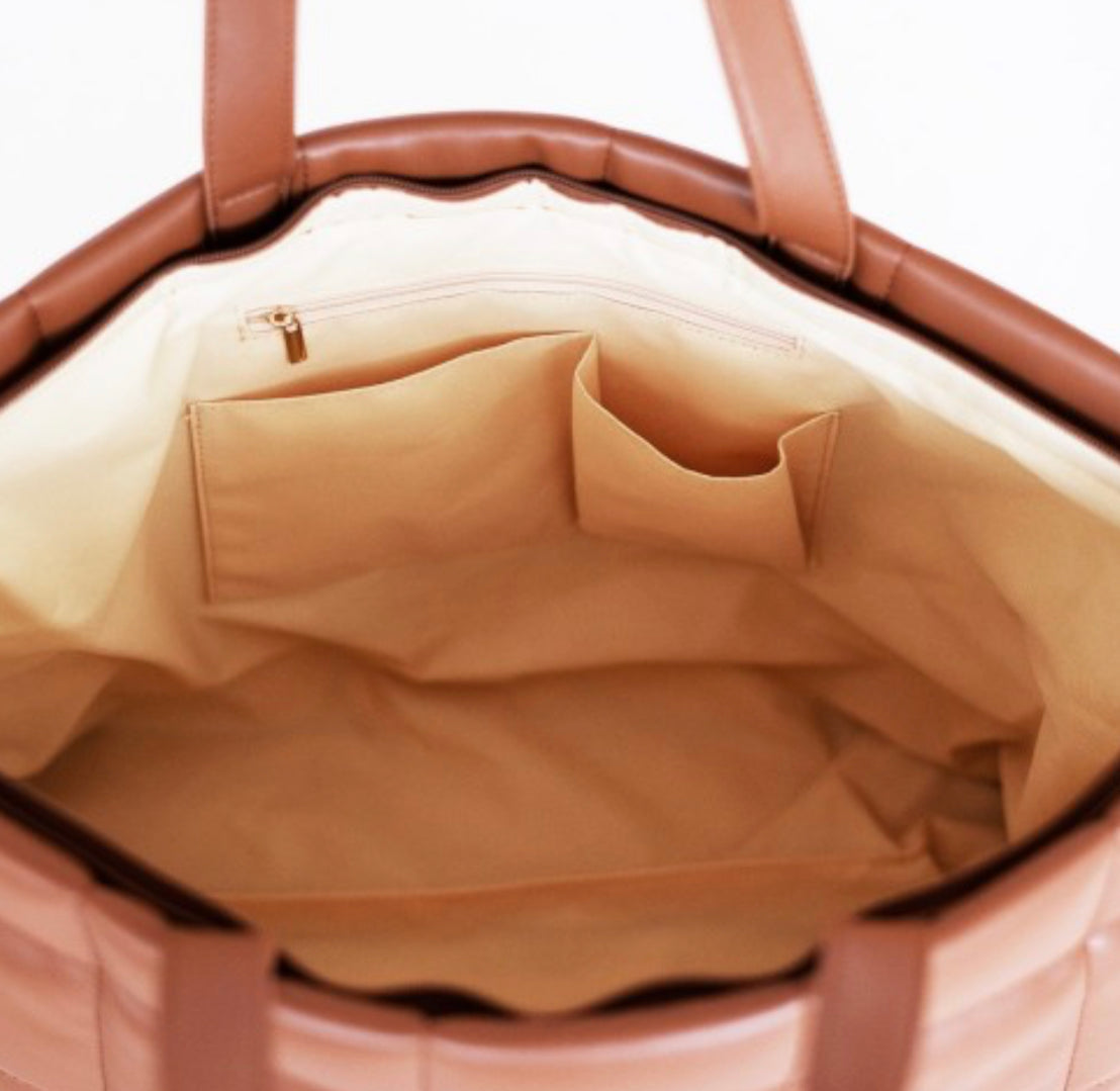 Parker Puffy Tote - Camel