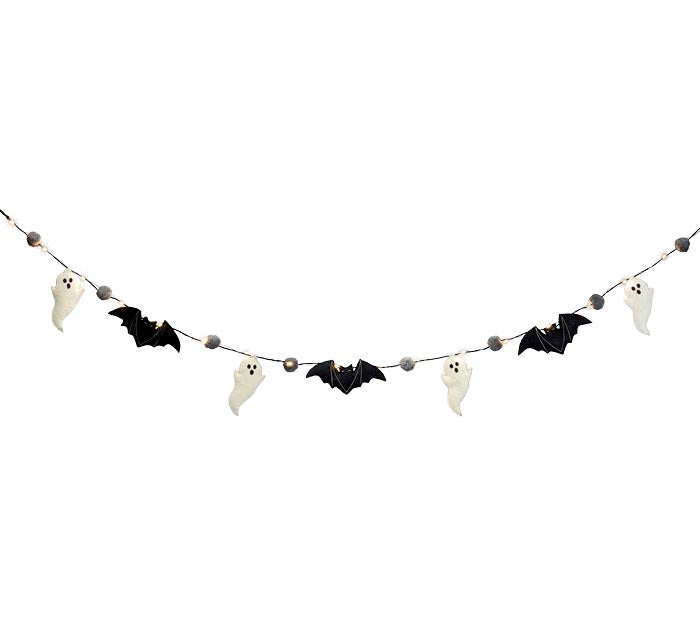 Lighted Ghouls and Bats Garland