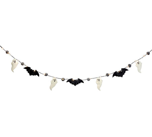 Lighted Ghouls and Bats Garland