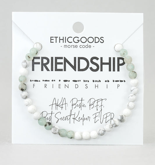 Morse Code Bracelet | FRIENDSHIP - Howlite & Jasper