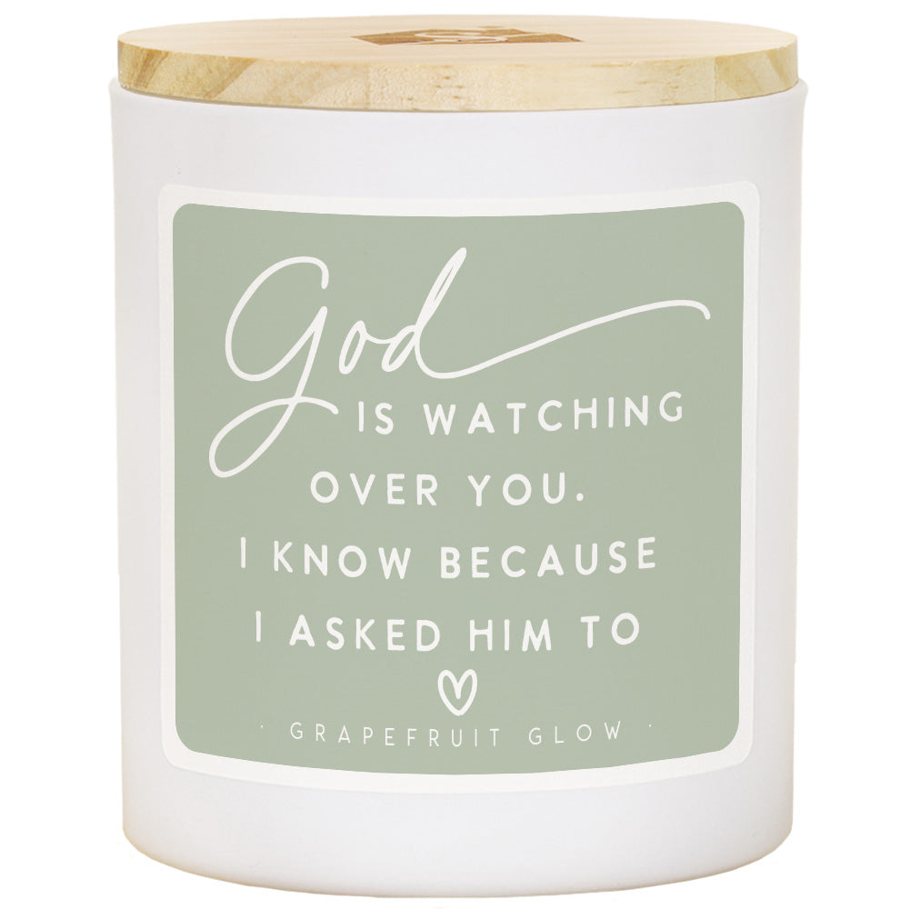 God is Watching Candle — Grapefruit Glow