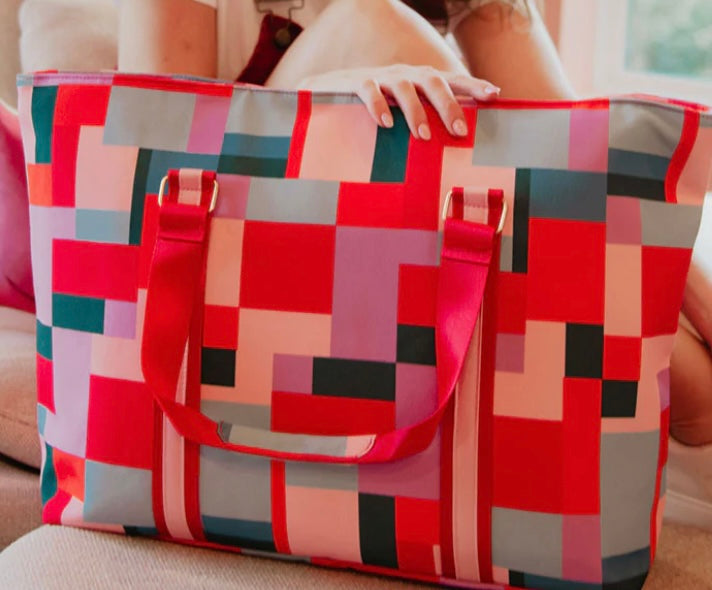 Color Block Tote Bag