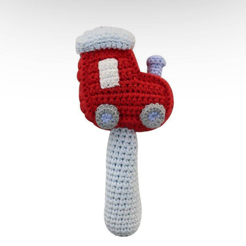 Train Hand-Crochet Stick Rattle