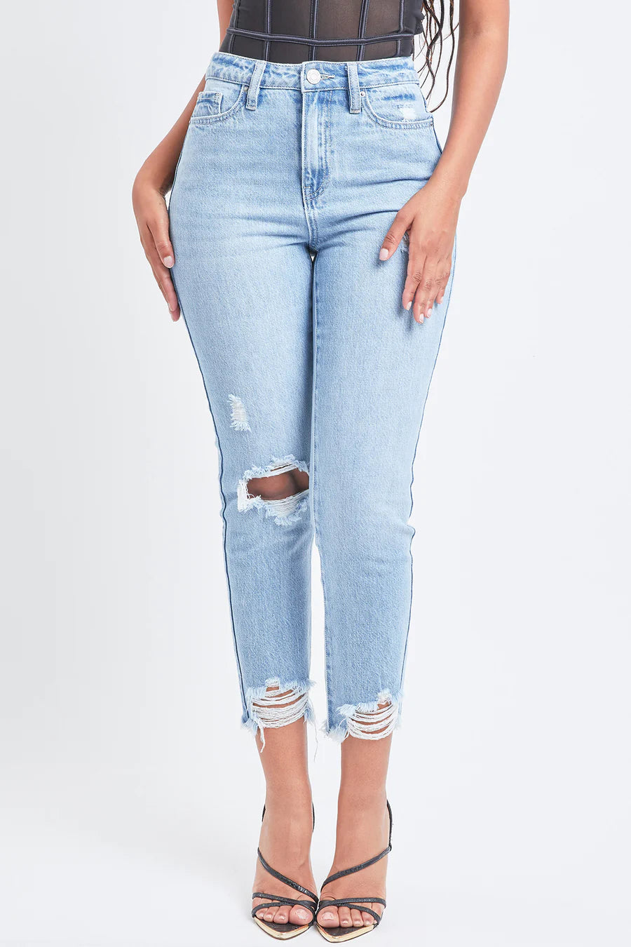 Nessie High-Rise Fit & Frayed Jeans