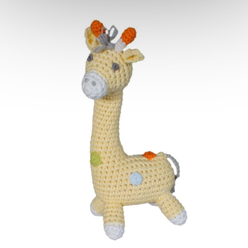 Giraffe Hand-Crochet Rattle