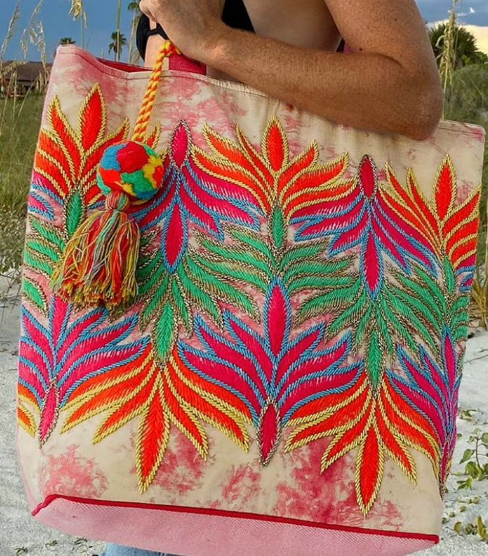 Feather Tie Dye Tote Bag