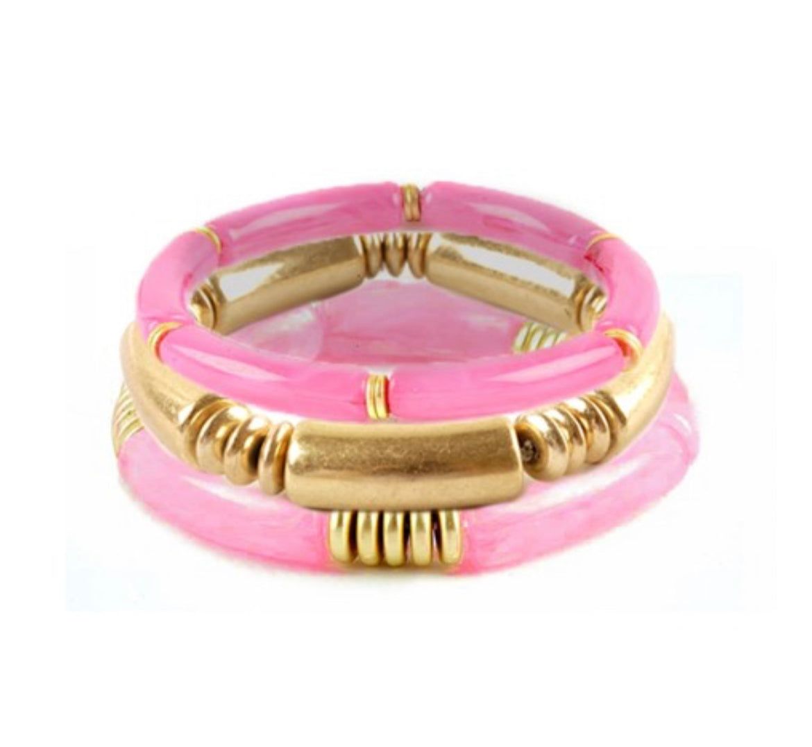 Lilian Bracelet Stack – Hot Pink