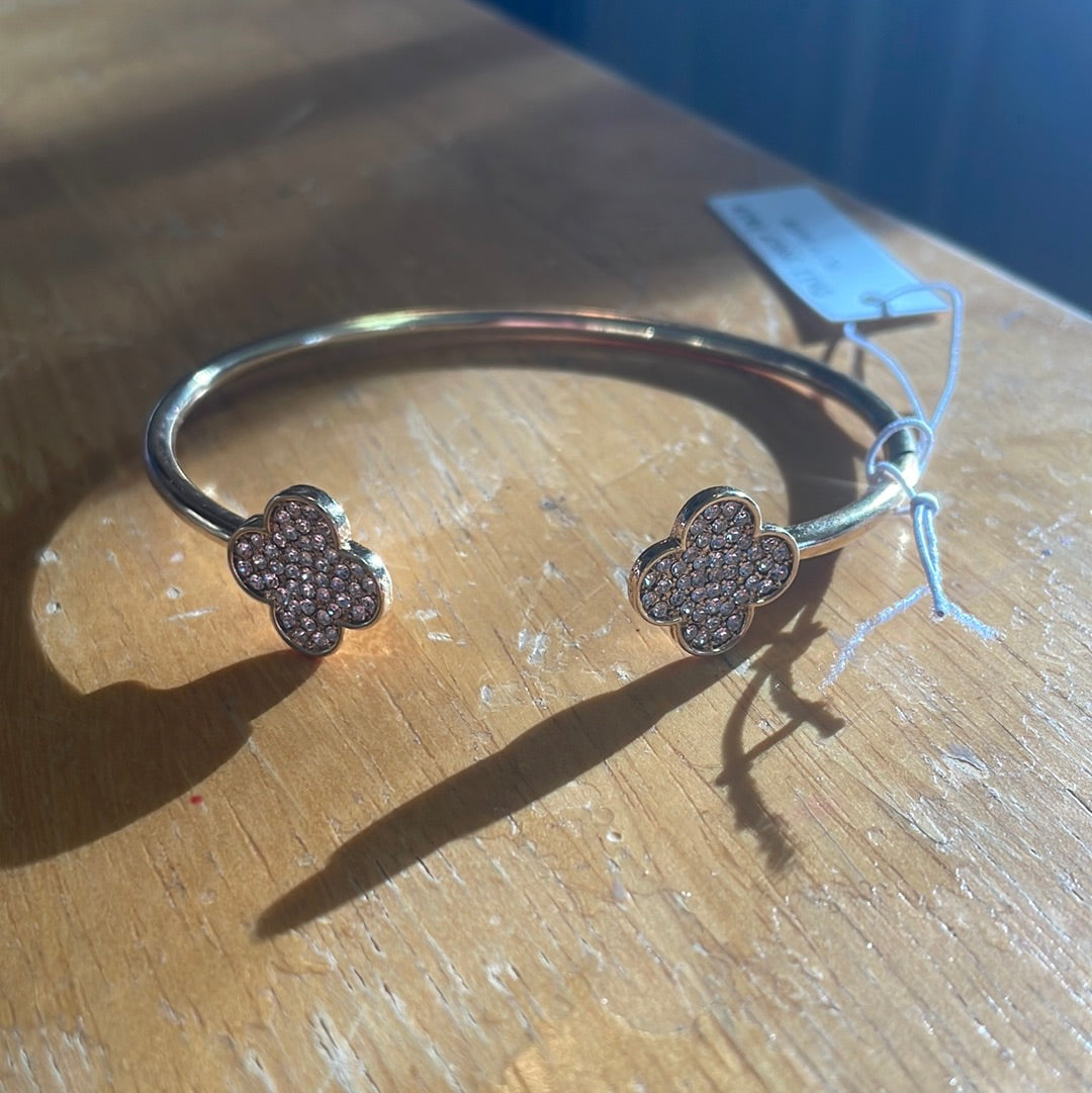 Rhinestone Clover Bangle