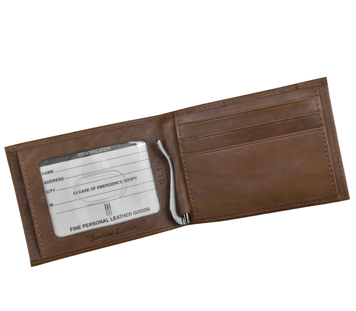 Men’s Bifold Wallet with Money Clip