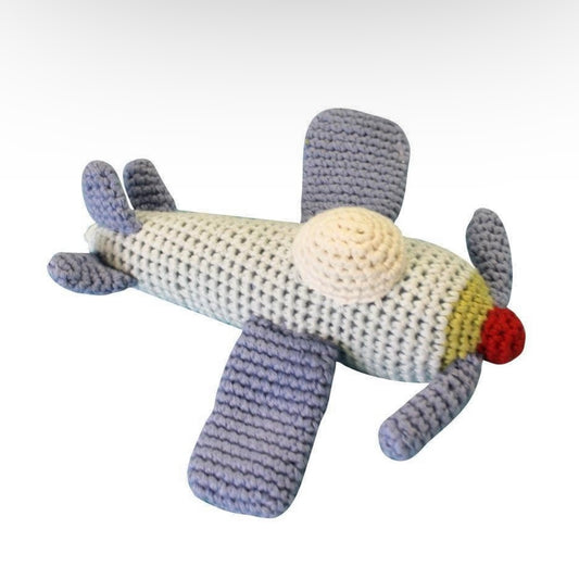 Airplane Hand Crochet Rattle