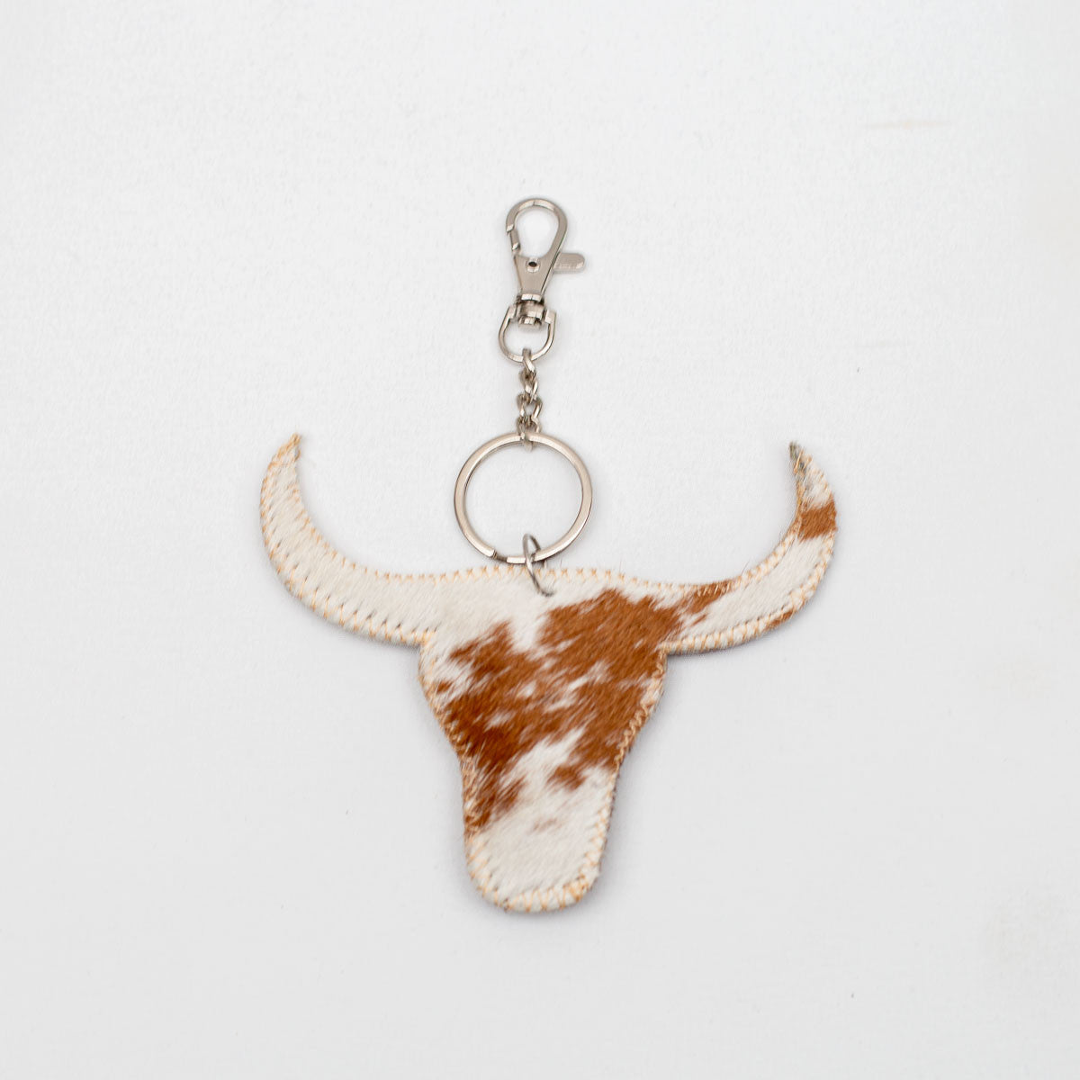 Longhorn Leather Keychain Clip