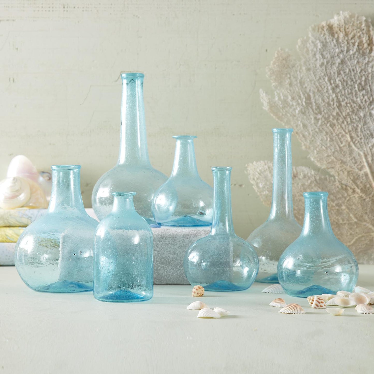 AQUAMARINE DECORATIVE BOTTLES Medium sized