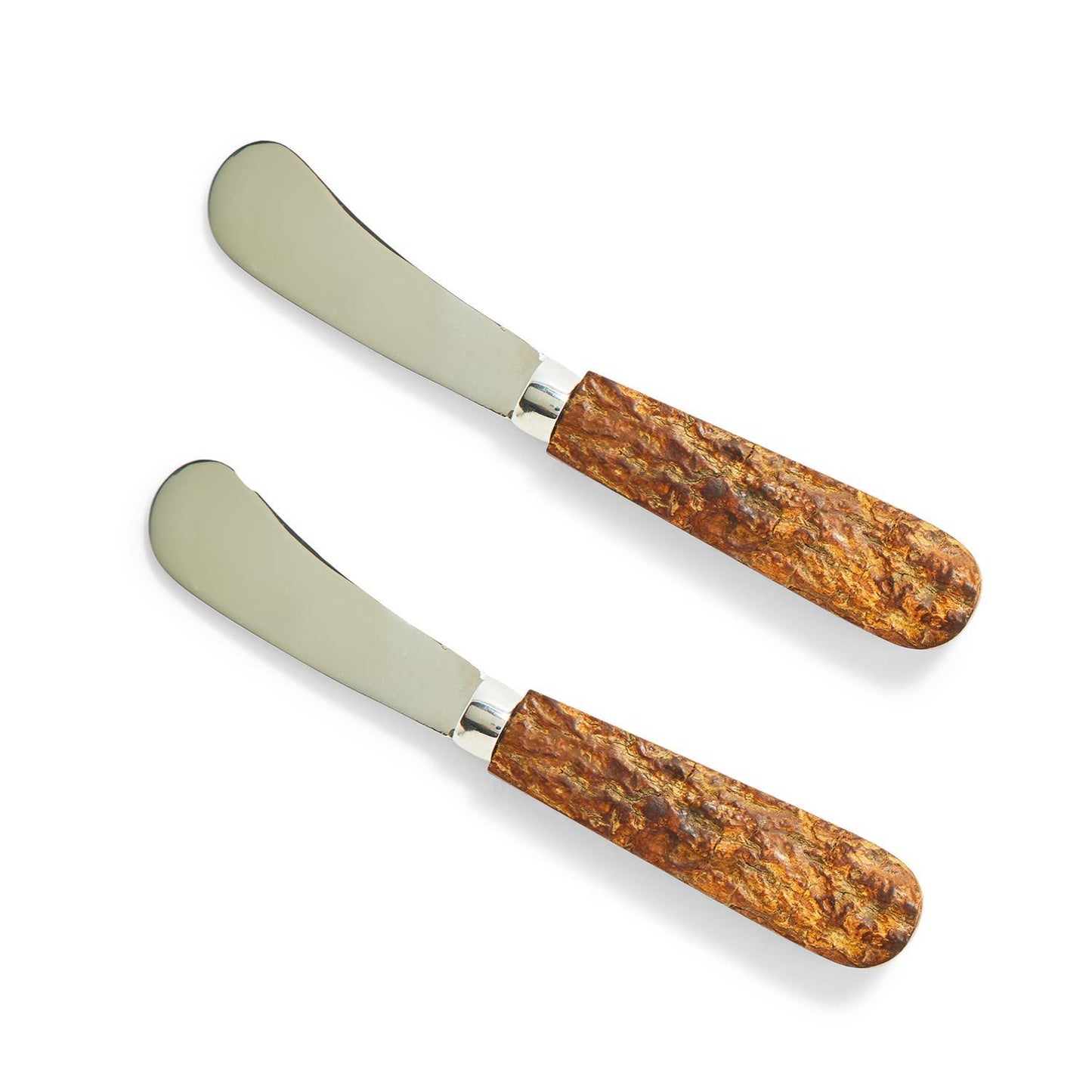 Bark Handle Spreaders on Gift Card (hand wash only) - Stainless Steel/Mango Wood Bark