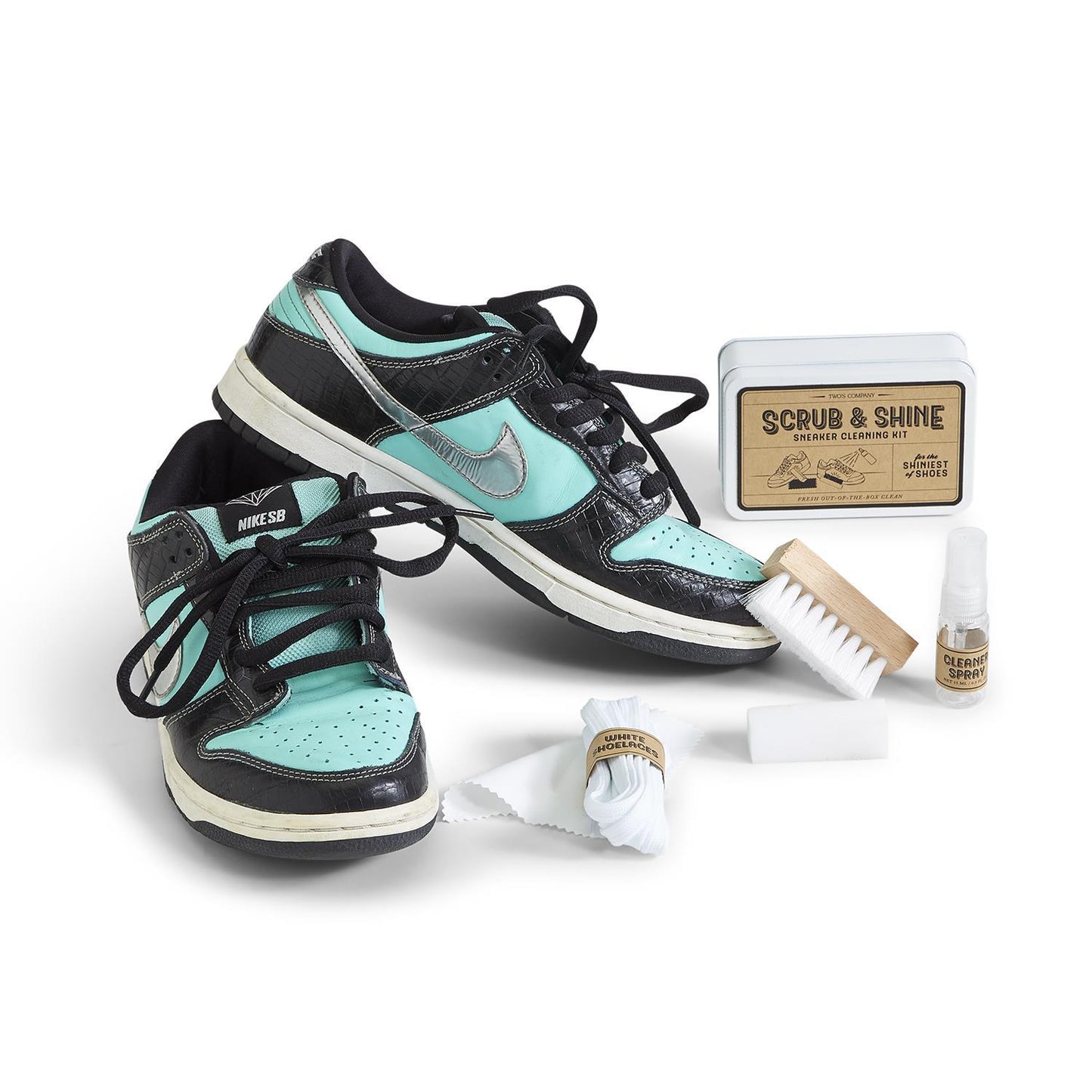 SCRUB AND SHINE SNEAKER CLEANING KIT IN TIN BOX