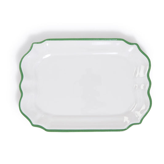 Garden Soiree Serving Platter with Green Border