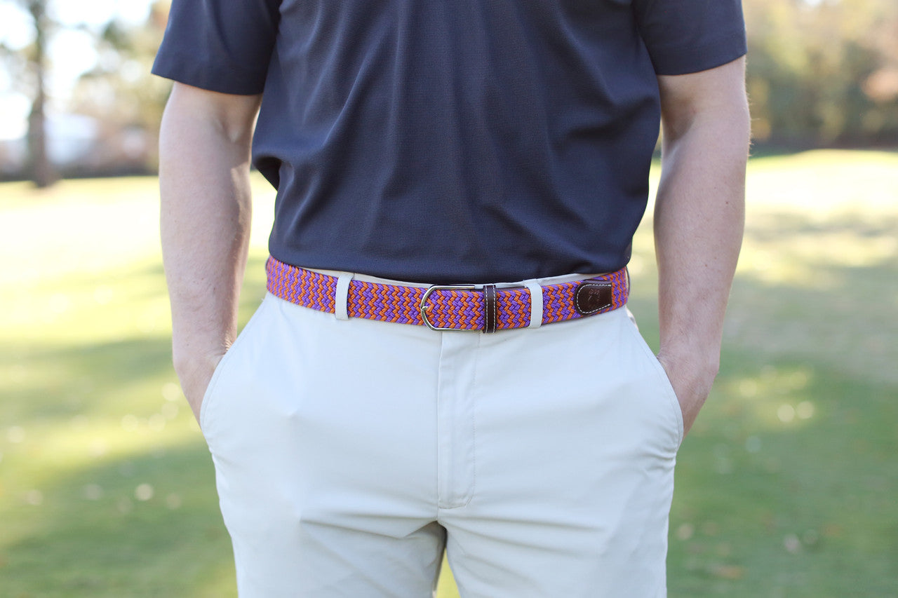 The Aiken Two Toned Woven Stretch Belt