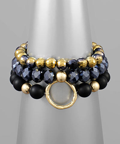 Black and Gold Bracelet stack