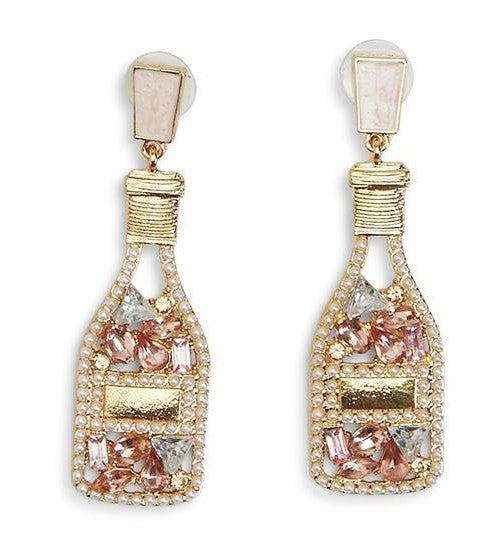 Trish Crystal Embellished Earrings on Vegan Leather