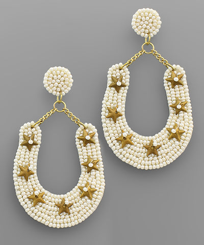 Beaded Horseshoe Earrings