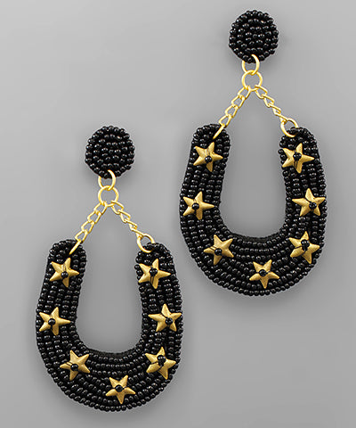 Beaded Horseshoe Earrings