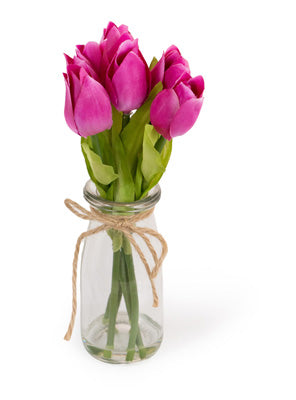 Fuschia Tulips in a Jar