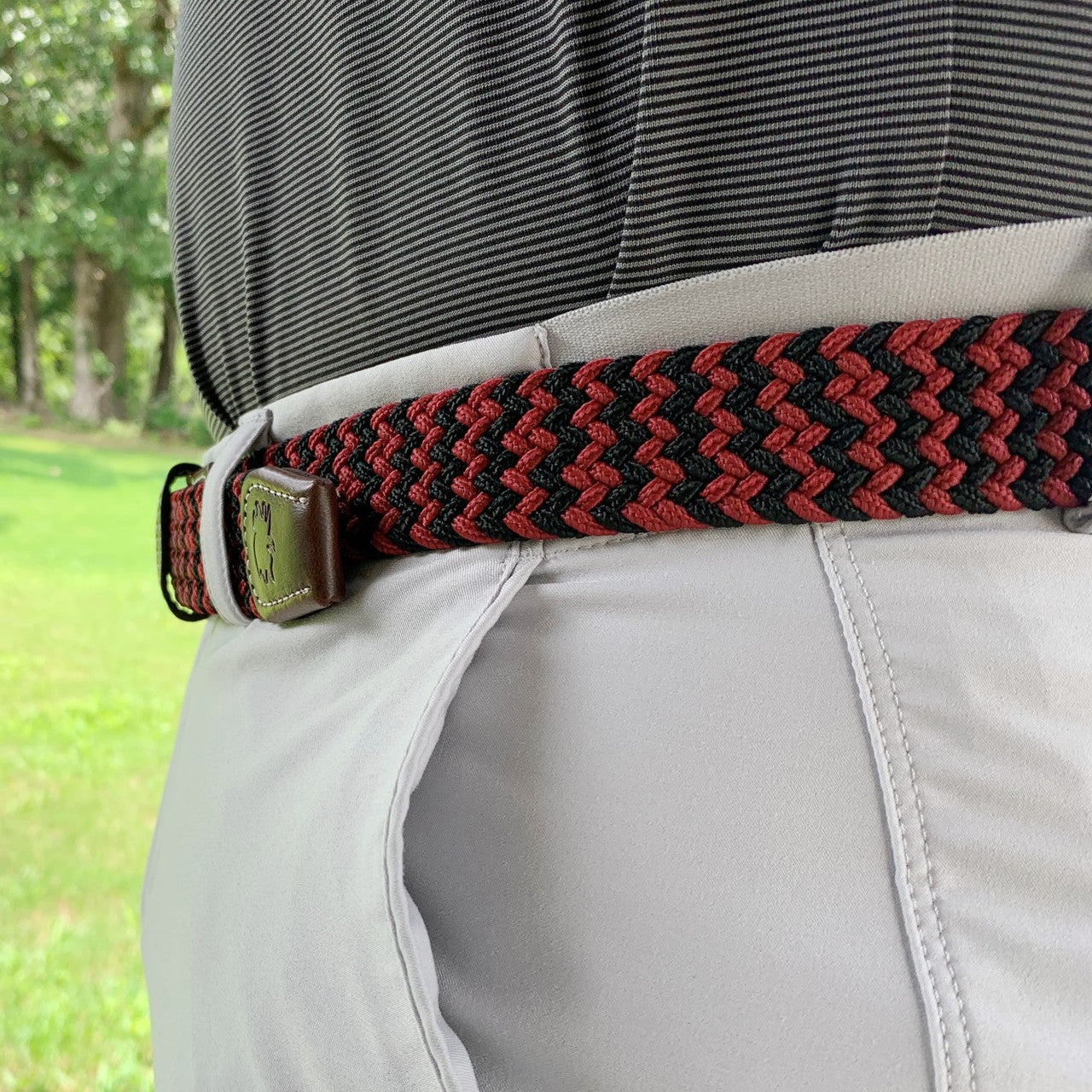 The Columbia Two Toned Woven Stretch Belt