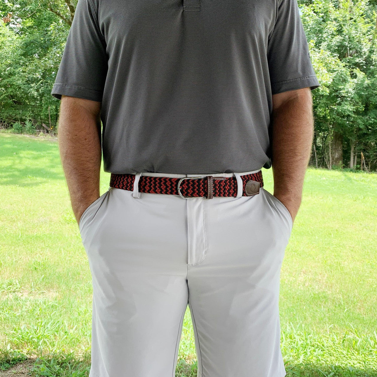 The Columbia Two Toned Woven Stretch Belt