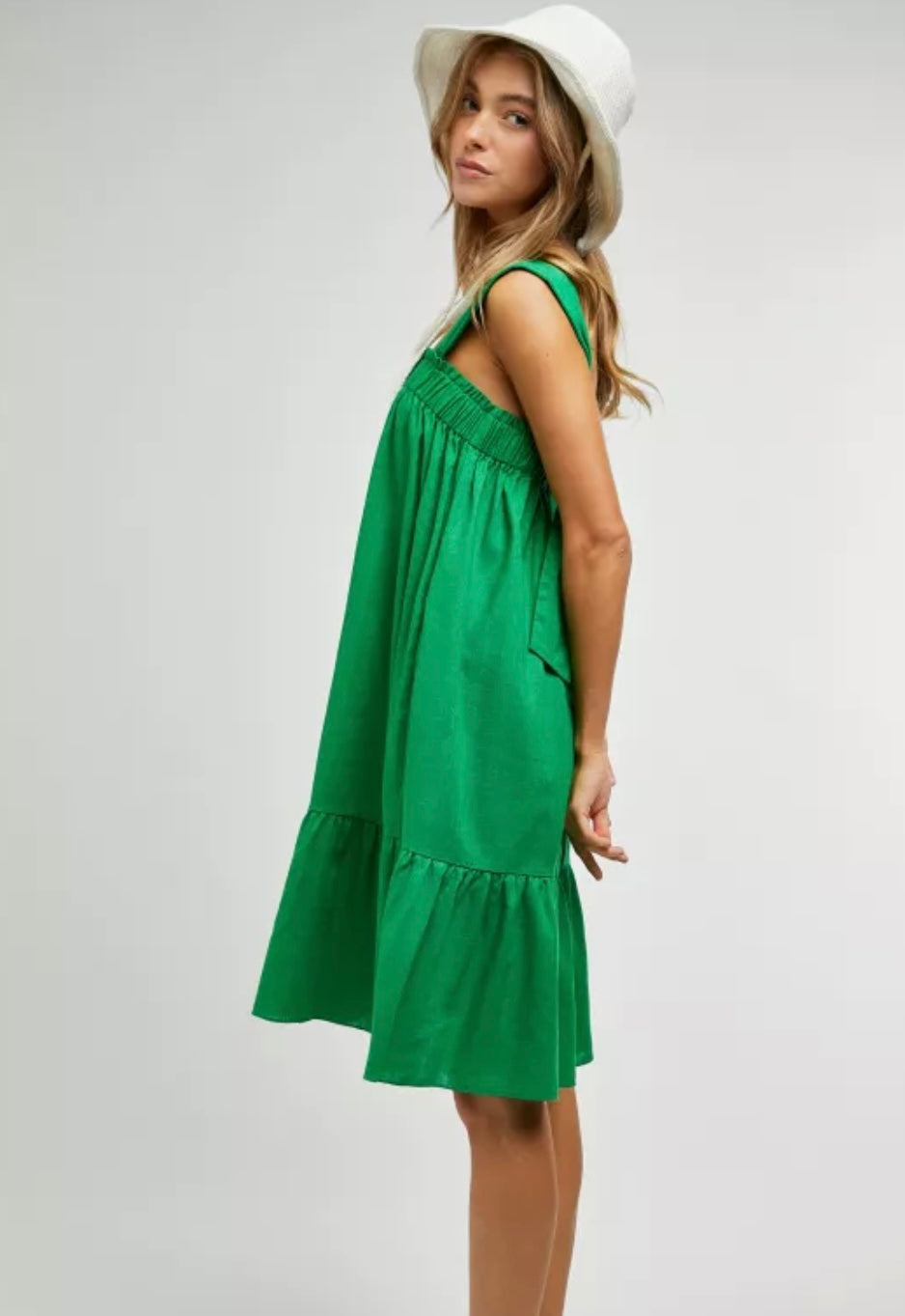 Claire Green Knotted Loose Fitted Dress