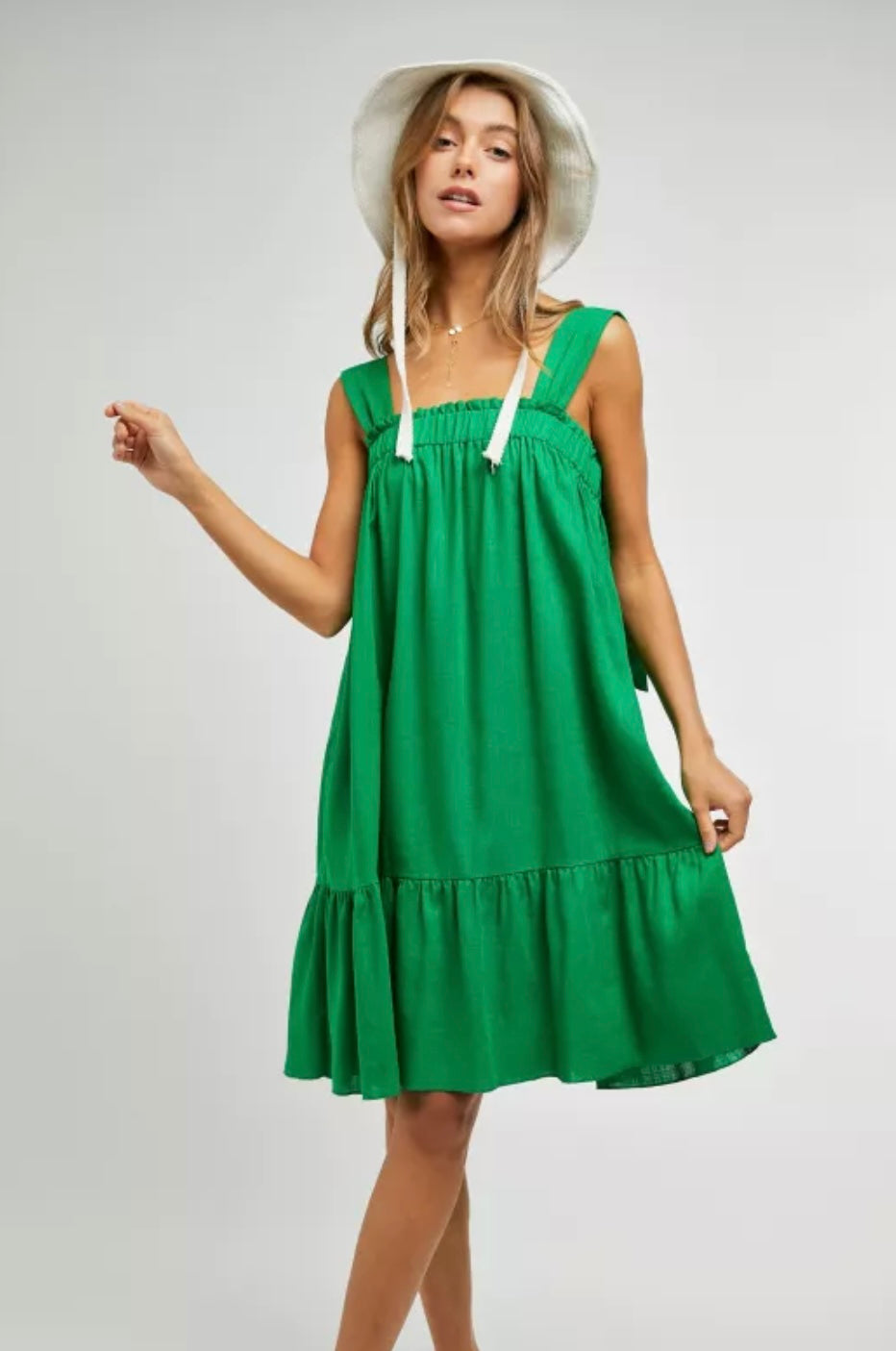 Claire Green Knotted Loose Fitted Dress