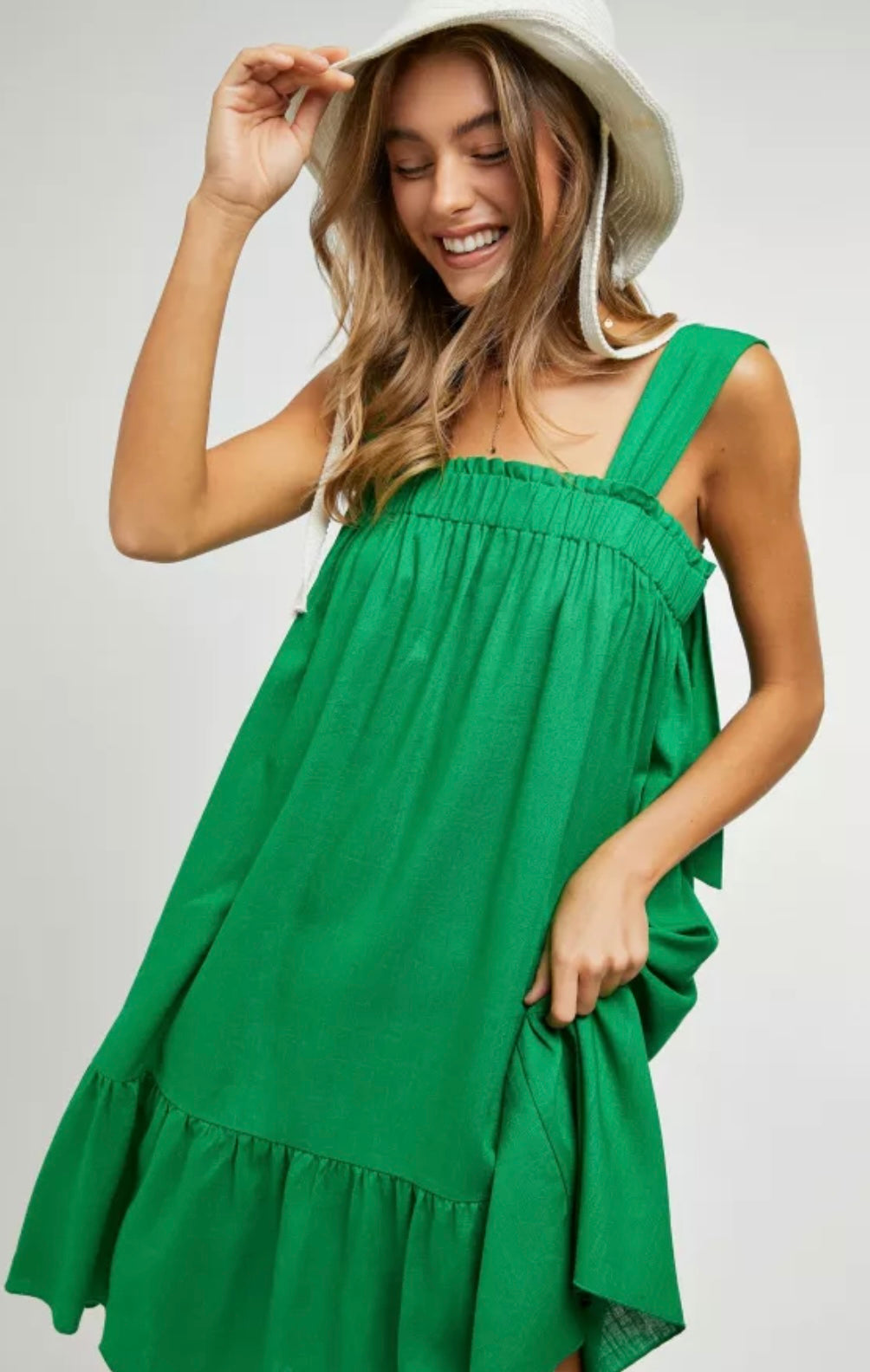 Claire Green Knotted Loose Fitted Dress