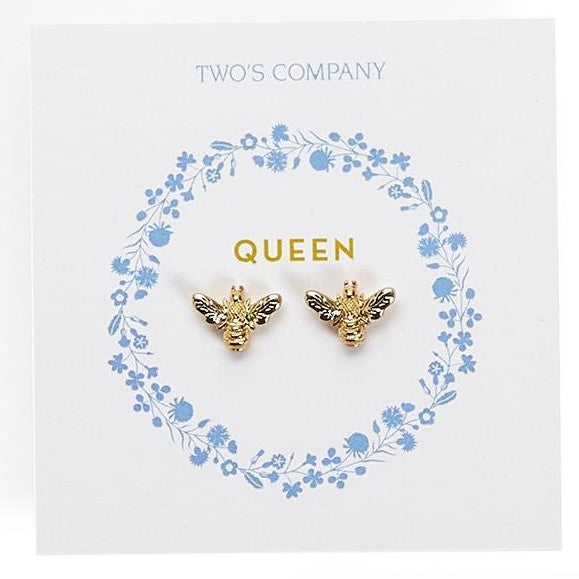 Golden Bee Pair of Earrings on Gift Card