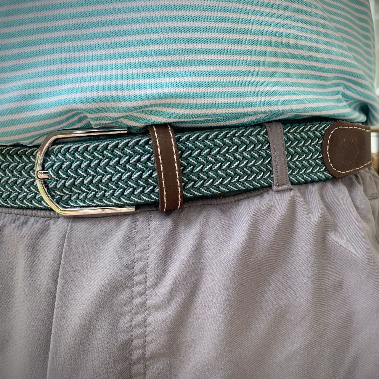 The Bandon Two Toned Woven Stretch Belt